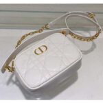 Dior Women Small Dior Caro Top Handle Camera Bag Latte Macrocannage Calfskin - Image 3