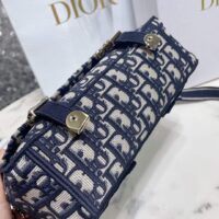 Dior Women Small Diorcamp Bag Blue Dior Oblique Embroidery (8)