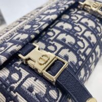 Dior Women Small Diorcamp Bag Blue Dior Oblique Embroidery (8)