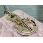 Dior Women Small Lady Dior Bag Melocoton Pink Pearlescent Cannage Lambskin - Bild 6