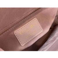 Dior Women Small Lady Dior Bag Melocoton Pink Pearlescent Cannage Lambskin (2)