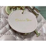 Dior Women Small Lady Dior Bag Melocoton Pink Pearlescent Cannage Lambskin - Bild 8