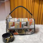 Fendi Women FF Baguette Brooch Multicolor Canvas Bag FF Embroidery - Image 2