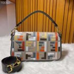 Fendi Women FF Baguette Brooch Multicolor Canvas Bag FF Embroidery - Image 5