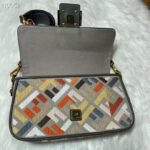 Fendi Women FF Baguette Brooch Multicolor Canvas Bag FF Embroidery - Image 6