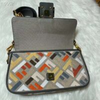 Fendi Women FF Baguette Brooch Multicolor Canvas Bag FF Embroidery (3)