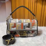 Fendi Women FF Baguette Brooch Multicolor Canvas Bag FF Embroidery - Image 4
