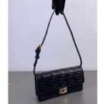 Fendi Women FF Wallet On Chain Baguette Black Nappa Leather Wallet - Image 6
