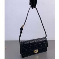 Fendi Women FF Wallet On Chain Baguette Black Nappa Leather Wallet (8)