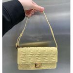 Fendi Women FF Wallet On Chain Baguette Yellow Nappa Leather Wallet - Image 9
