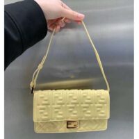 Fendi Women FF Wallet On Chain Baguette Yellow Nappa Leather Wallet (11)