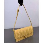 Fendi Women FF Wallet On Chain Baguette Yellow Nappa Leather Wallet - Image 8