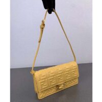 Fendi Women FF Wallet On Chain Baguette Yellow Nappa Leather Wallet (11)