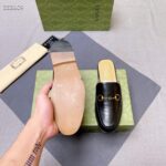 Gucci Unisex GG Prinston Leather Slipper Black Leather Flat 1 CM Heel - immagine 8