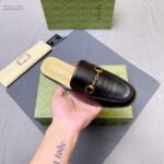 Gucci Unisex GG Prinston Leather Slipper Black Leather Flat 1 CM Heel - immagine 3