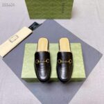 Gucci Unisex GG Prinston Leather Slipper Black Leather Flat 1 CM Heel - immagine 4