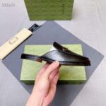 Gucci Unisex GG Prinston Leather Slipper Black Leather Flat 1 CM Heel - immagine 2