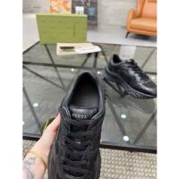 Gucci GG Unisex Ripple Sneaker Black Leather Mesh Lightweight Lace-Up Low Heel (1)