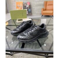 Gucci GG Unisex Ripple Sneaker Black Leather Mesh Lightweight Lace-Up Low Heel (1)