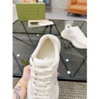 Gucci GG Unisex Ripple Sneaker Off White Leather Mesh Lightweight Lace-Up Low Heel (2)