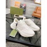 Gucci GG Unisex Ripple Sneaker Off White Leather Mesh Lightweight Lace-Up Low Heel - Image 2
