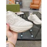 Gucci GG Unisex Ripple Sneaker Off White Leather Mesh Lightweight Lace-Up Low Heel - Image 8