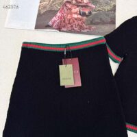 Gucci GG Women Cotton Lace Skirt Web Low Waist Mid-Length (3)