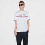 Gucci Men GG Cotton Jersey T-Shirt Gucci Print Red White Crewneck Short Sleeves - Image 11