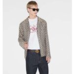 Gucci Men GG Cotton Jersey T-Shirt Gucci Print Red White Crewneck Short Sleeves - Image 12