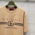 Gucci Men GG Cotton Jersey T-Shirt Print Beige Crewneck Short Sleeves - Image 5