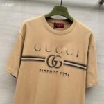 Gucci Men GG Cotton Jersey T-Shirt Print Beige Crewneck Short Sleeves - Image 4