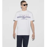 Gucci Men GG Cotton Jersey T-Shirt Print White Crewneck Short Sleeves (1)