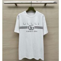 Gucci Men GG Cotton Jersey T-Shirt Print White Crewneck Short Sleeves (1)