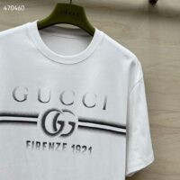 Gucci Men GG Cotton Jersey T-Shirt Print White Crewneck Short Sleeves (1)