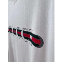 Gucci Men GG Cotton Jersey T-Shirt Print White Crewneck Short Sleeves Oversize Fit (12)