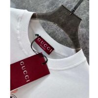 Gucci Men GG Cotton Jersey T-Shirt Print White Crewneck Short Sleeves Oversize Fit (12)