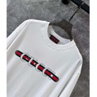 Gucci Men GG Cotton Jersey T-Shirt Print White Crewneck Short Sleeves Oversize Fit (12)