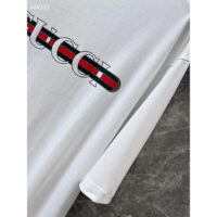 Gucci Men GG Cotton Jersey T-Shirt Print White Crewneck Short Sleeves Oversize Fit (12)