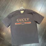 Gucci Women GG Washed T-Shirt Gucci Logo Black Crewneck Oversize Fit - Imagen 3