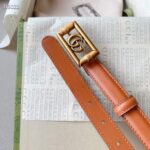 Gucci Unisex GG Belt Double G Buckle Bamboo Cuir Leather 1.8 CM Width - Imagen 8