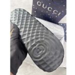 Gucci Unisex GG Interlocking G Slide Sandal Black Textured Rubber - Imagen 14