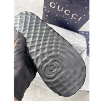 Gucci Unisex GG Interlocking G Slide Sandal Black Textured Rubber (3)