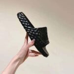 Gucci Unisex GG Interlocking G Slide Sandal Black Textured Rubber - Imagen 9