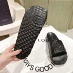 Gucci Unisex GG Interlocking G Slide Sandal Black Textured Rubber - Imagen 12