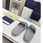 Gucci Unisex GG Interlocking G Slide Sandal Grey Textured Rubber - Imagen 6