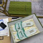 Gucci Unisex GG Interlocking G Slide Sandal Light Aquamarine Canvas Leather Flat - Image 7