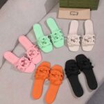 Gucci Unisex GG Interlocking G Slide Sandal White Rubber Flat - Image 10