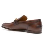 Gucci Unisex GG Jordaan Leather Loafer Blake Brown Leather Horsebit Flat - Bild 4