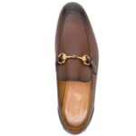 Gucci Unisex GG Jordaan Leather Loafer Blake Brown Leather Horsebit Flat - Bild 3