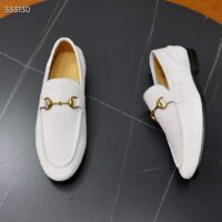 Gucci Unisex GG Jordaan Loafer Horsebit Blake Beige Suede Leather Flat (4)